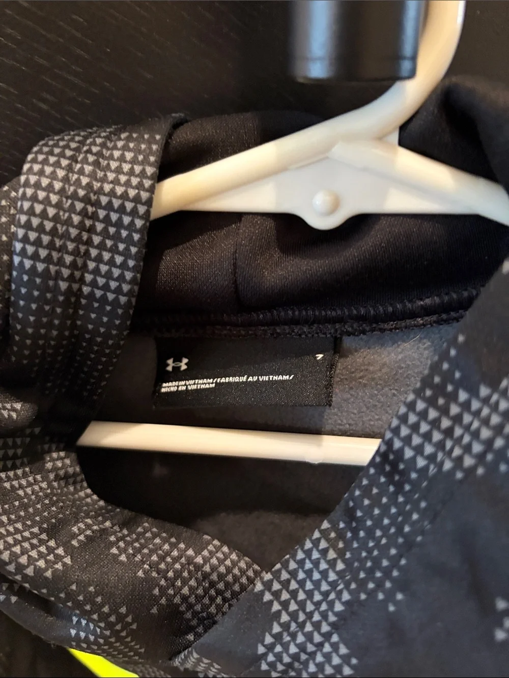 Under Armour Black Camo Hoodie with Neon Yellow Logo